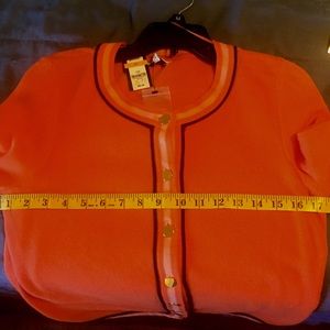 Petite small, orange cardigan by Crown and Ivey